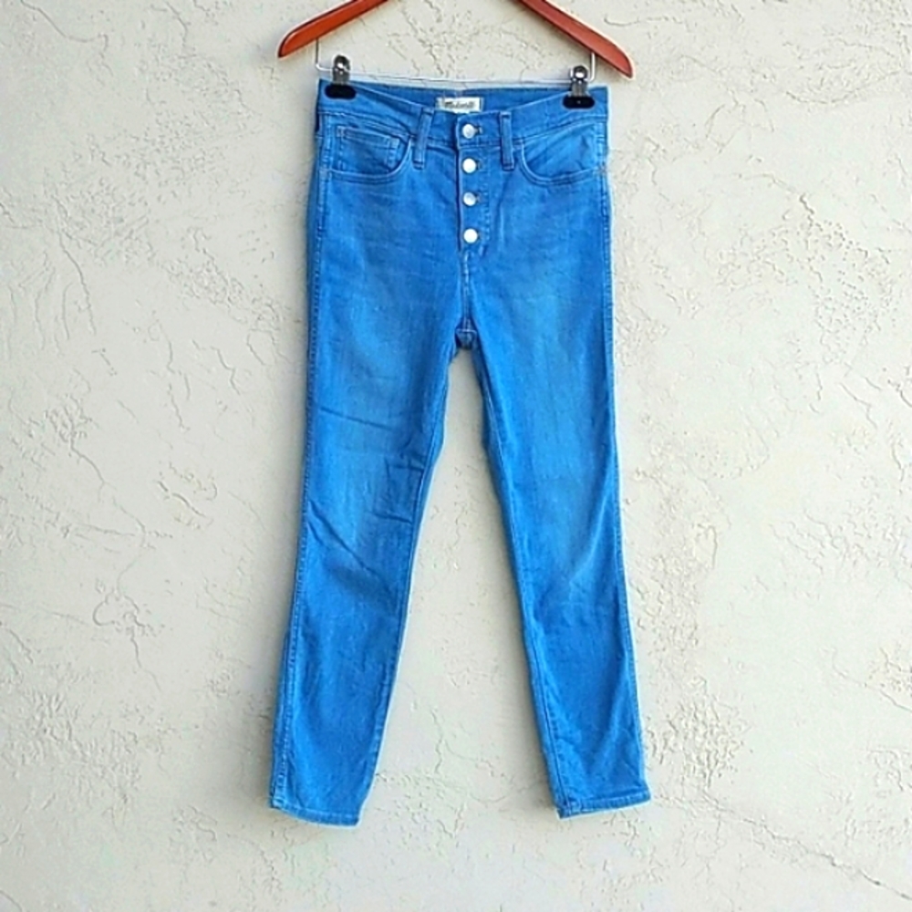 MADEWELL Roadtripper Jeggings in Berrington Wash Button Front Edition Size 26